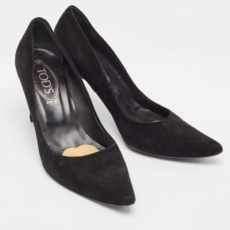 Pre Owned Tod's Black Suede Pointed Toe Pumps Size 40