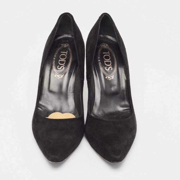 Pre Owned Tod's Black Suede Pointed Toe Pumps Size 40