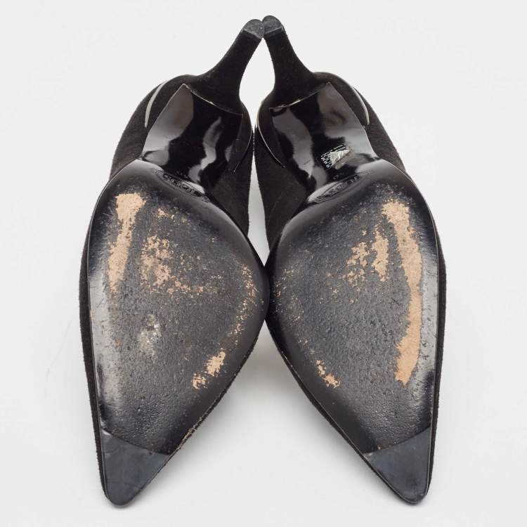 Pre Owned Tod's Black Suede Pointed Toe Pumps Size 40