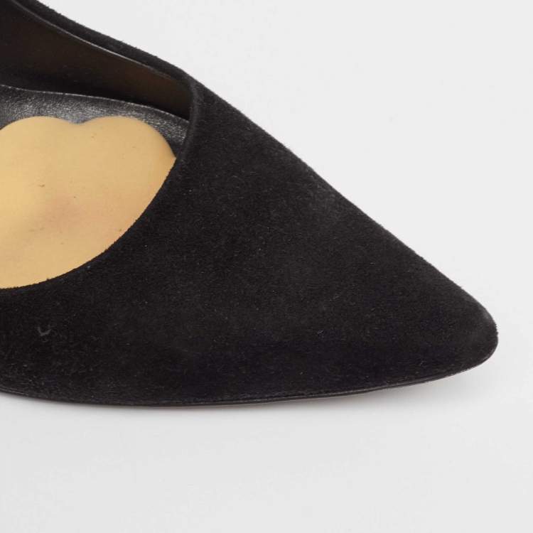 Pre Owned Tod's Black Suede Pointed Toe Pumps Size 40