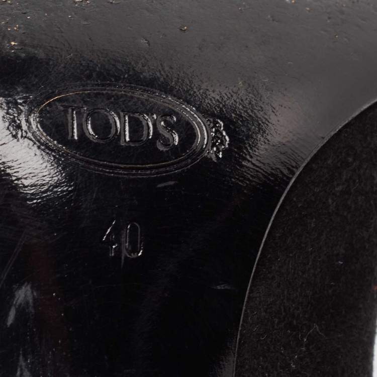Pre Owned Tod's Black Suede Pointed Toe Pumps Size 40