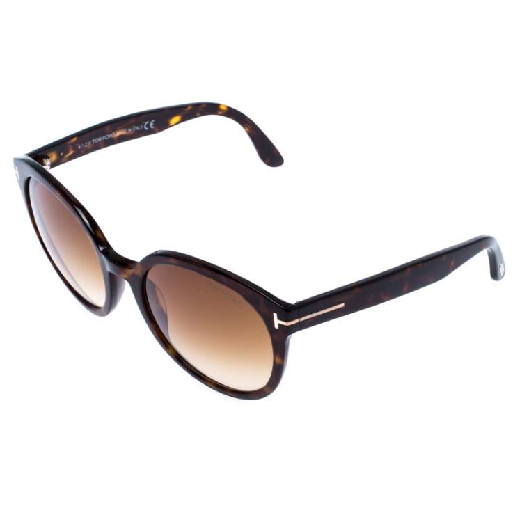 Pre Owned Tom Ford Brown Tortoise Gradient TF 503 Phillipa Sunglasses