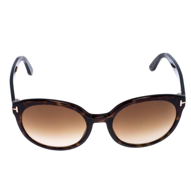 Pre Owned Tom Ford Brown Tortoise Gradient TF 503 Phillipa Sunglasses