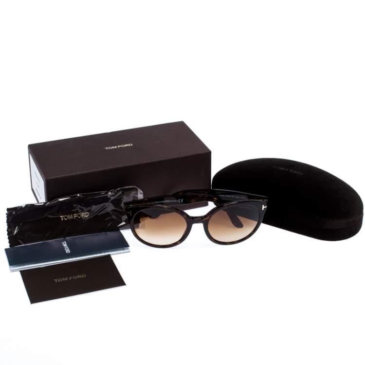 Pre Owned Tom Ford Brown Tortoise Gradient TF 503 Phillipa Sunglasses