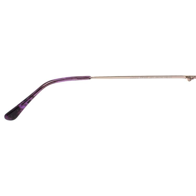Pre Owned Tom Ford Purple/Gold Indiana Aviator Sunglasses