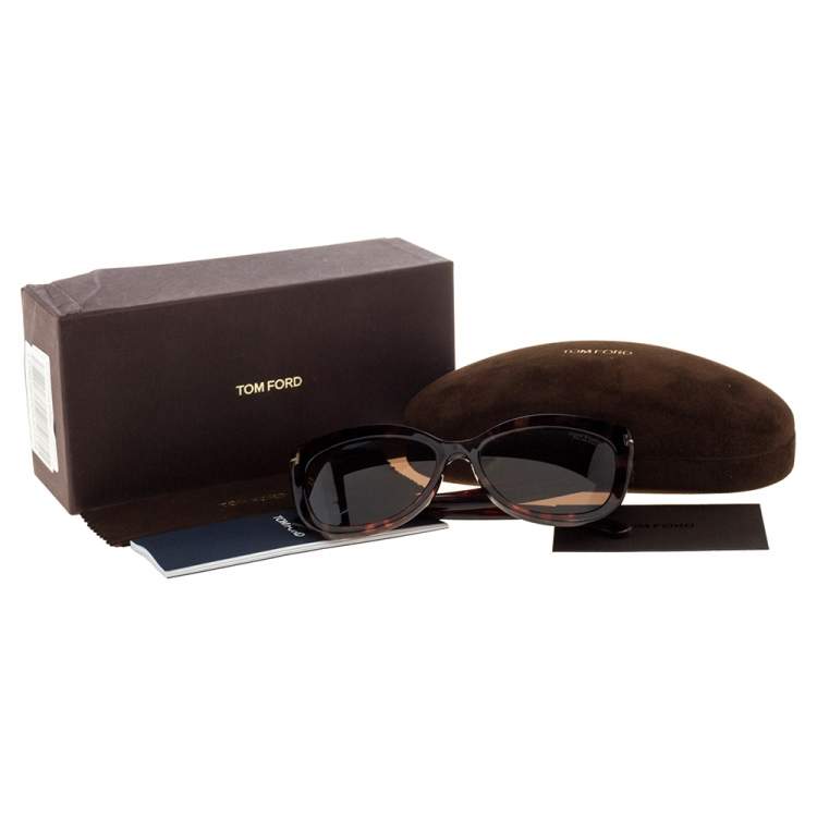 مملو�كة مسبقًا Tom Ford Brown Tortoise Polarized Alistair Cat Eye Sunglasses