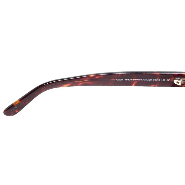 مملوكة مسبقًا Tom Ford Brown Tortoise Polarized Alistair Cat Eye Sunglasses
