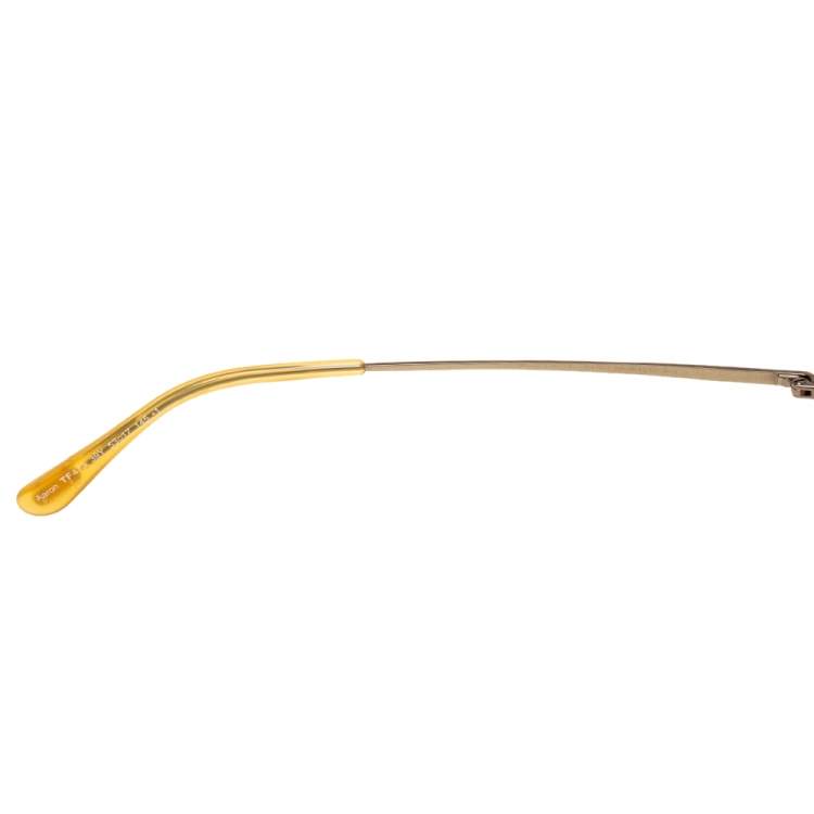 Pre Owned Tom Ford Light Brown/Purple Aaron Aviator Sunglasses