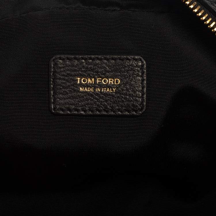 Pre Owned Tom Ford Black Leather Cosmetic Pouch
