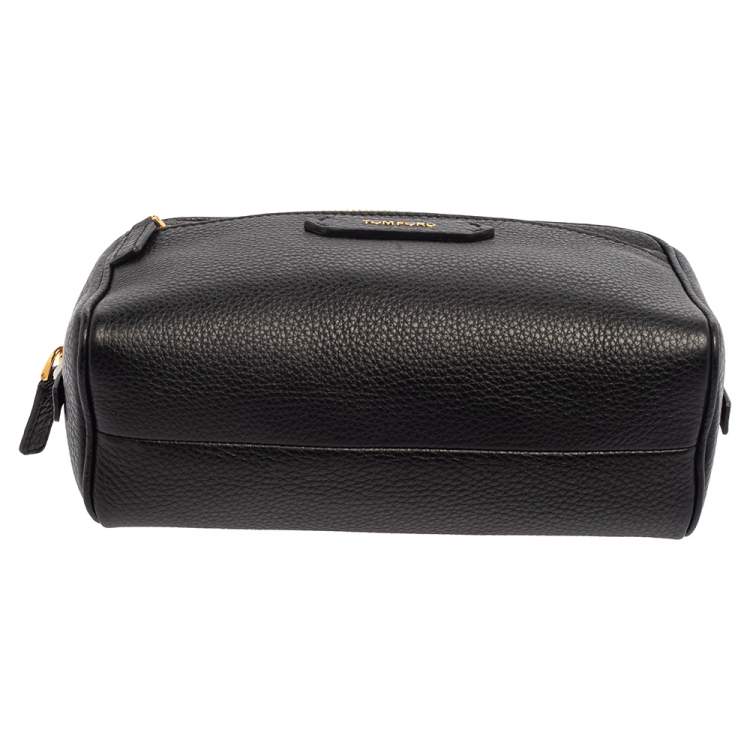 Pre Owned Tom Ford Black Leather Cosmetic Pouch