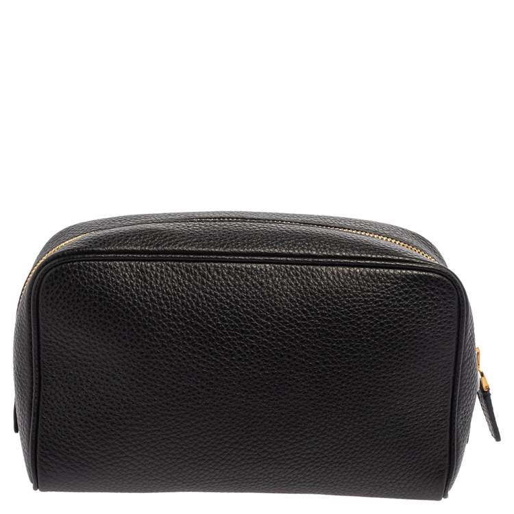 Pre Owned Tom Ford Black Leather Cosmetic Pouch