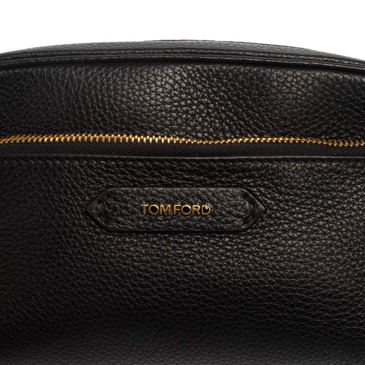 Pre Owned Tom Ford Black Leather Cosmetic Pouch