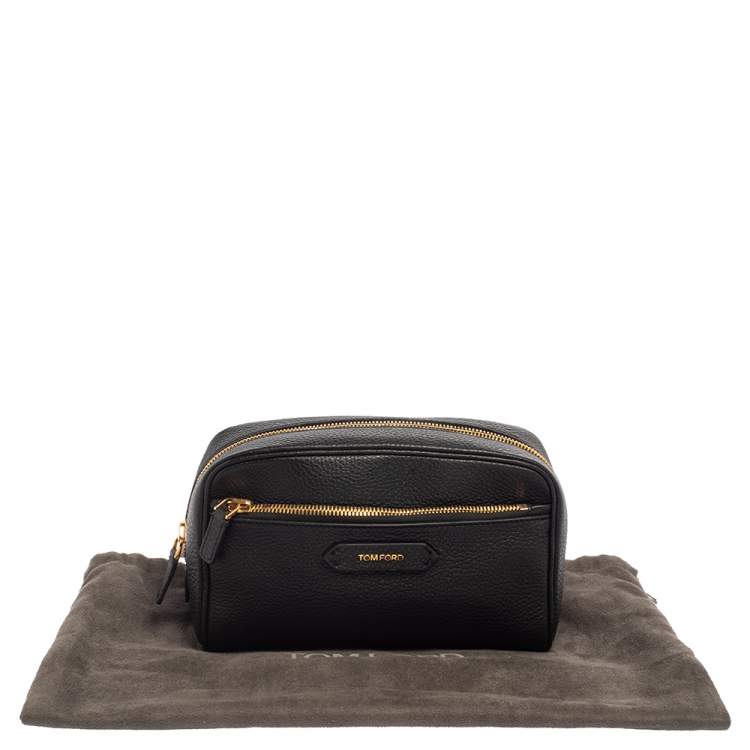 Pre Owned Tom Ford Black Leather Cosmetic Pouch