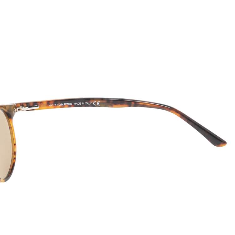 Pre Owned Tom Ford Brown Havana Cameron-02 Aviator Sunglasses