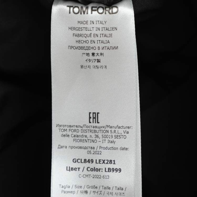 Pre Owned Tom Ford Black Leather Knee Length Skirt S