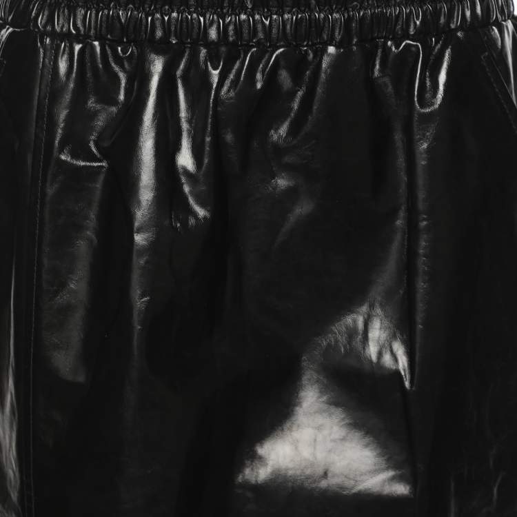 Pre Owned Tom Ford Black Leather Knee Length Skirt S