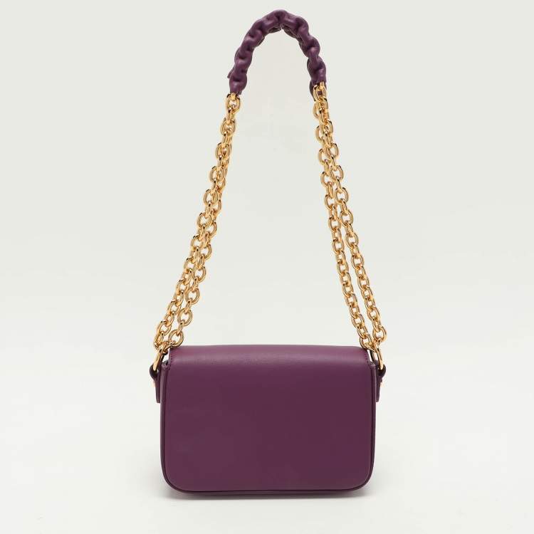 Pre Owned Tom Ford Purple Leather Natalia Chain Shoulder Bag