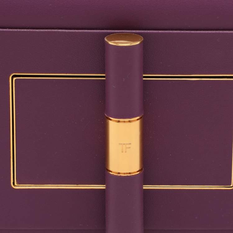 Pre Owned Tom Ford Purple Leather Natalia Chain Shoulder Bag
