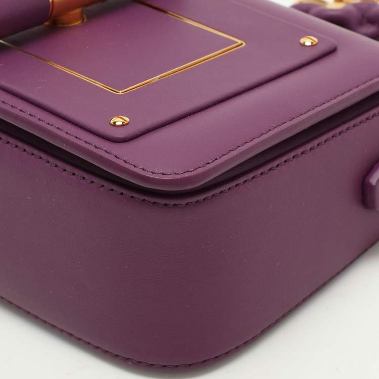 Pre Owned Tom Ford Purple Leather Natalia Chain Shoulder Bag