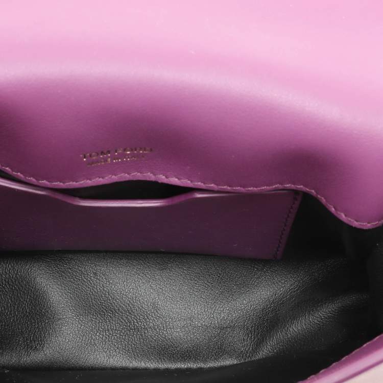Pre Owned Tom Ford Purple Leather Natalia Chain Shoulder Bag