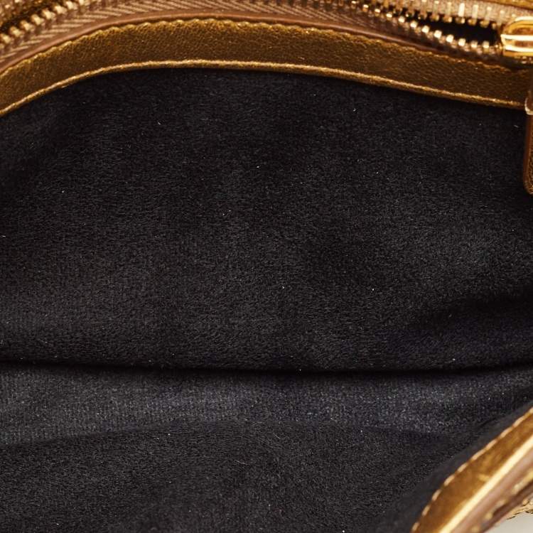 Pre Owned Tom Ford Gold Python Alix Zip and Padlock Crossbody Bag