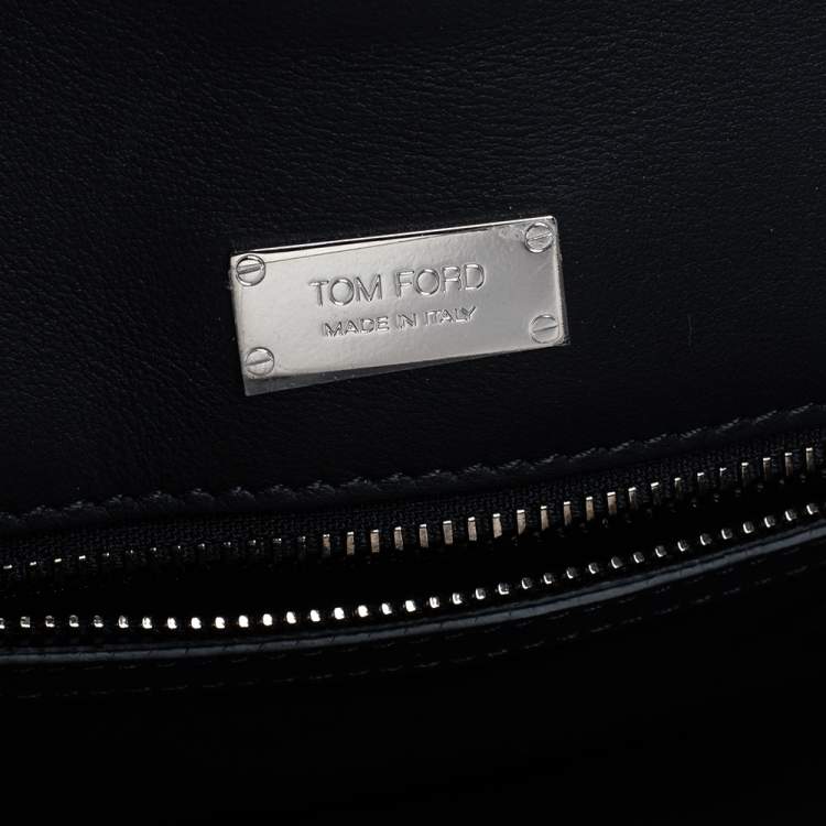 Pre Owned Tom Ford Silver Python Tara Chain Shoulder Bag