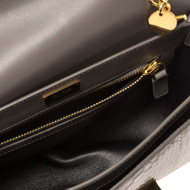 Pre Owned Tom Ford Dark Grey Python Medium Sienna Shoulder Bag