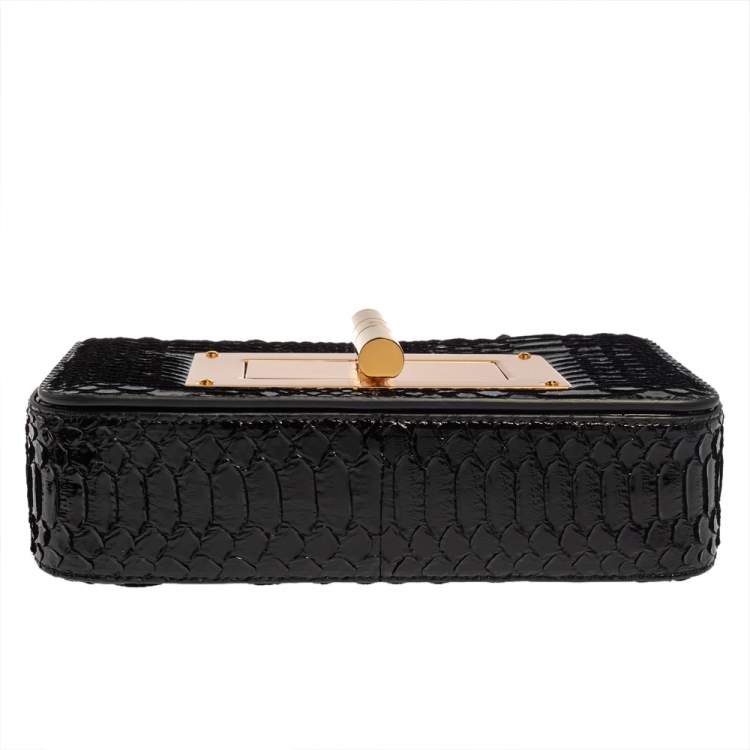 Pre Owned Tom Ford Black Python Natalia Shoulder Bag