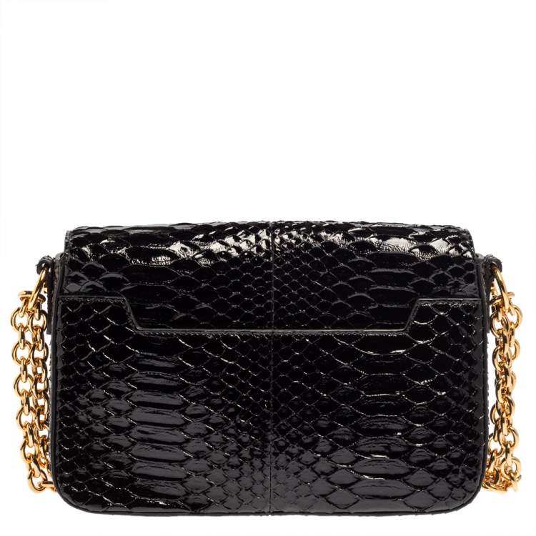 Pre Owned Tom Ford Black Python Natalia Shoulder Bag