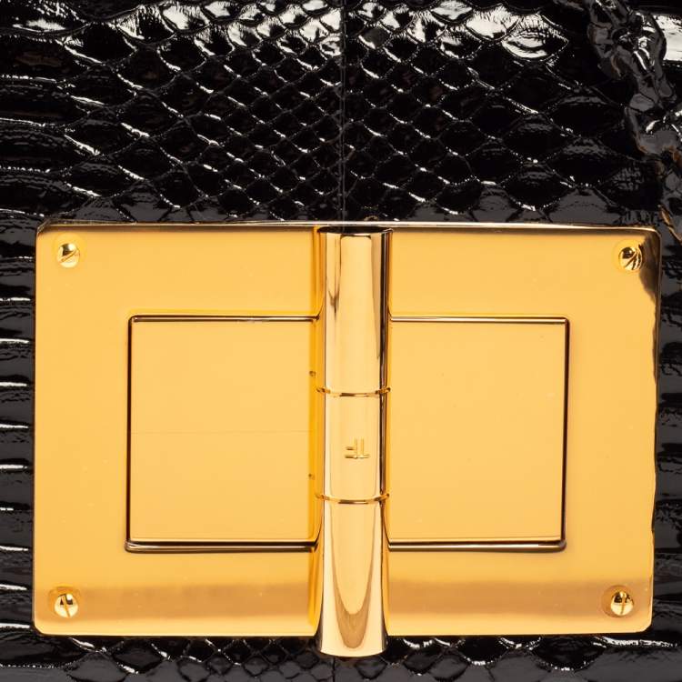 Pre Owned Tom Ford Black Python Natalia Shoulder Bag