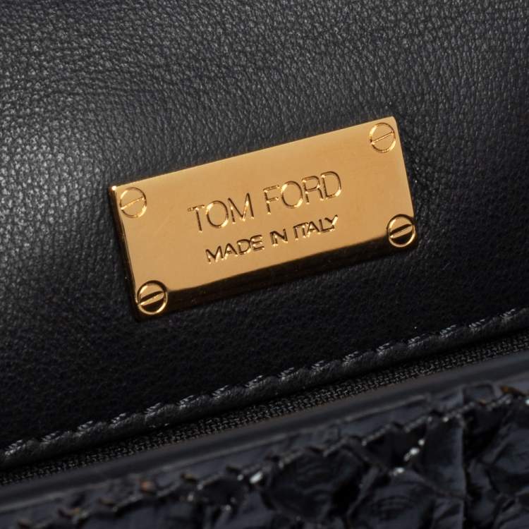 Pre Owned Tom Ford Black Python Natalia Shoulder Bag