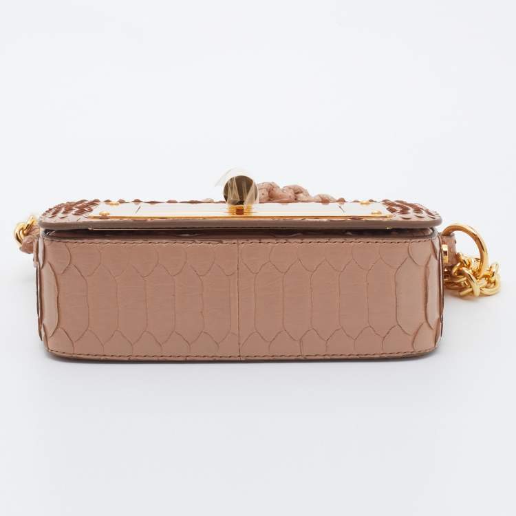 Pre Owned Tom Ford Beige Python Mini Natalia Crossbody Bag