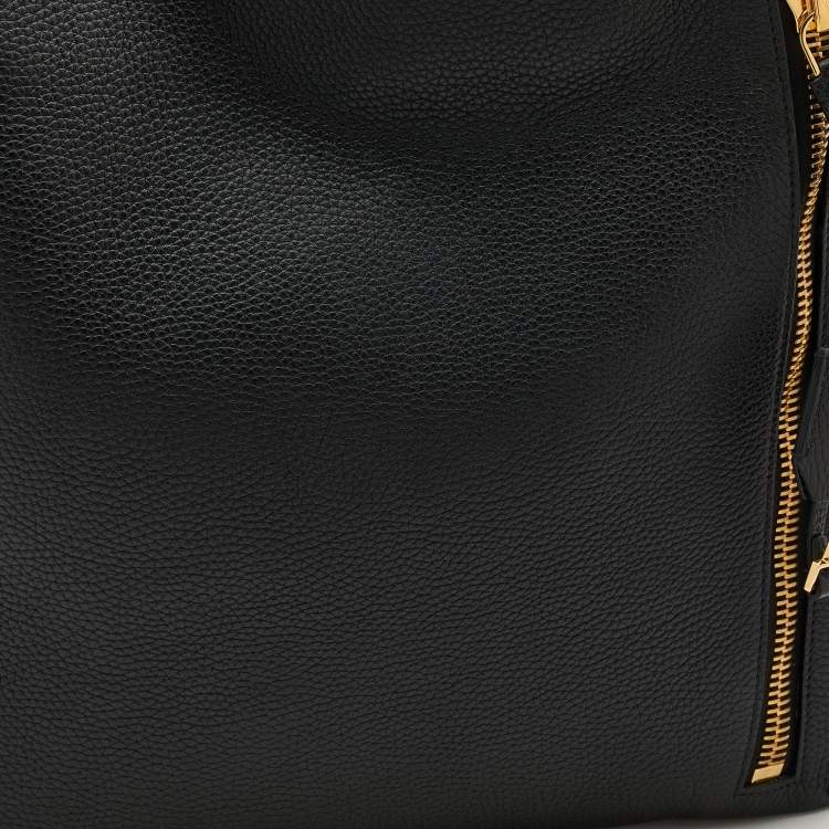 Pre Owned Tom Ford Black Leather Business Tote