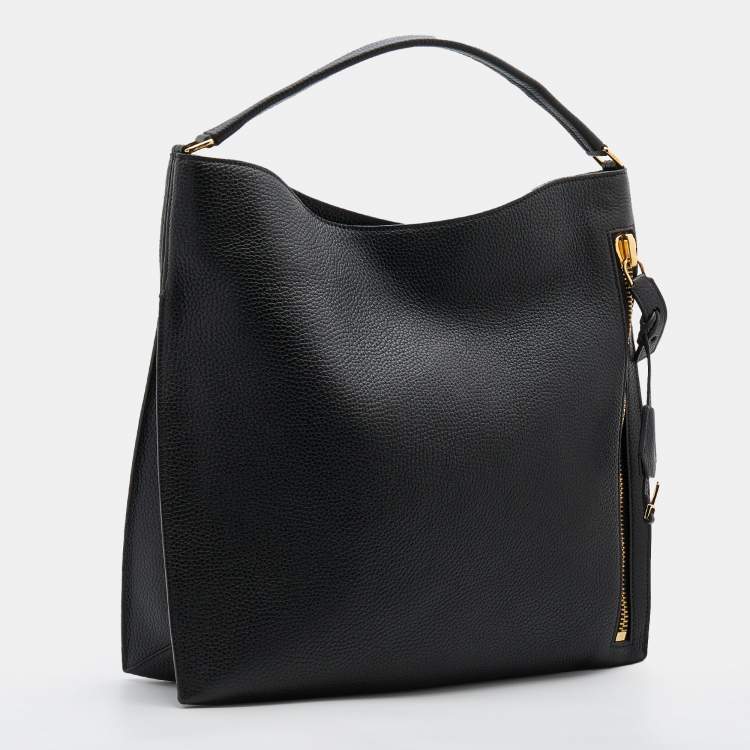 Pre Owned Tom Ford Black Leather Business Tote