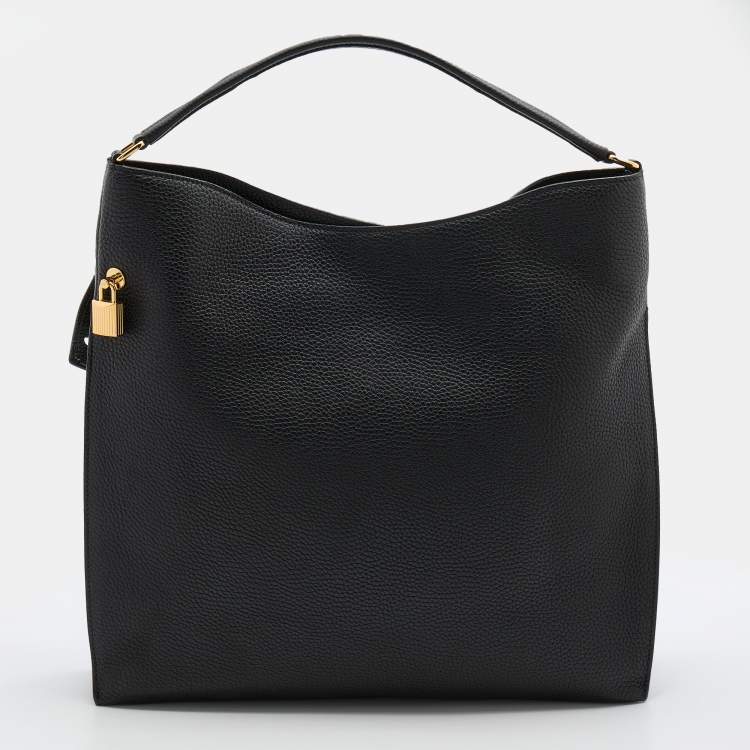 Pre Owned Tom Ford Black Leather Business Tote