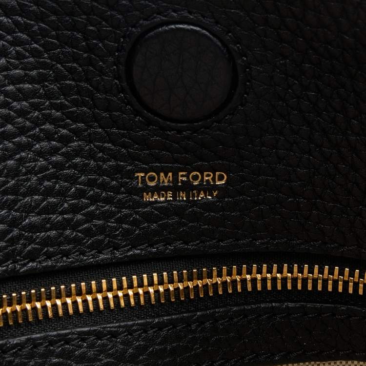 Pre Owned Tom Ford Black Leather Business Tote