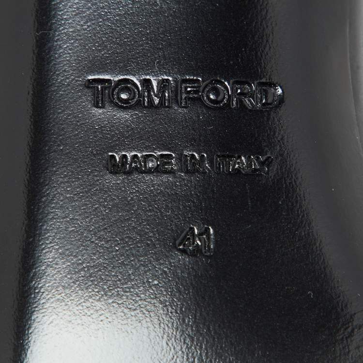 Pre Owned Tom Ford Beige/Black Mink Fur and Leather Ankle Strap Sandals Size 41