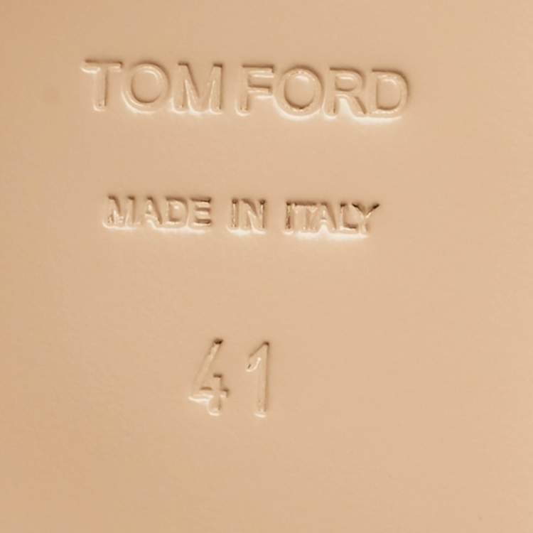 Pre Owned Tom Ford Whitney Size 41 Cream Patent Leather Slingback Flats