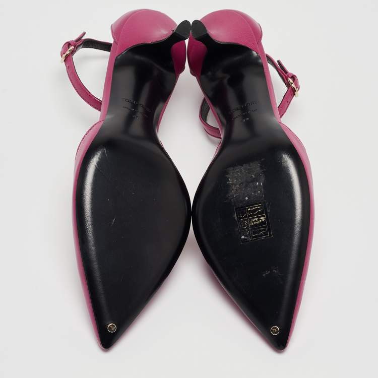 Pre Owned Tom Ford Purple Leather Ankle Strap D'orsay Pumps Size 39
