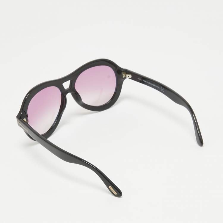 Pre Owned Tom Ford Pink Gradient  TF 514 Isla Oversized Sunglasses