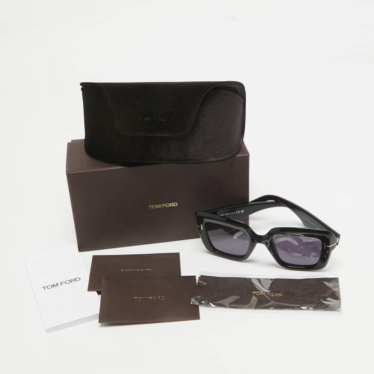 Pre Owned Tom Ford Black Esme TF1156 Square Sunglasses