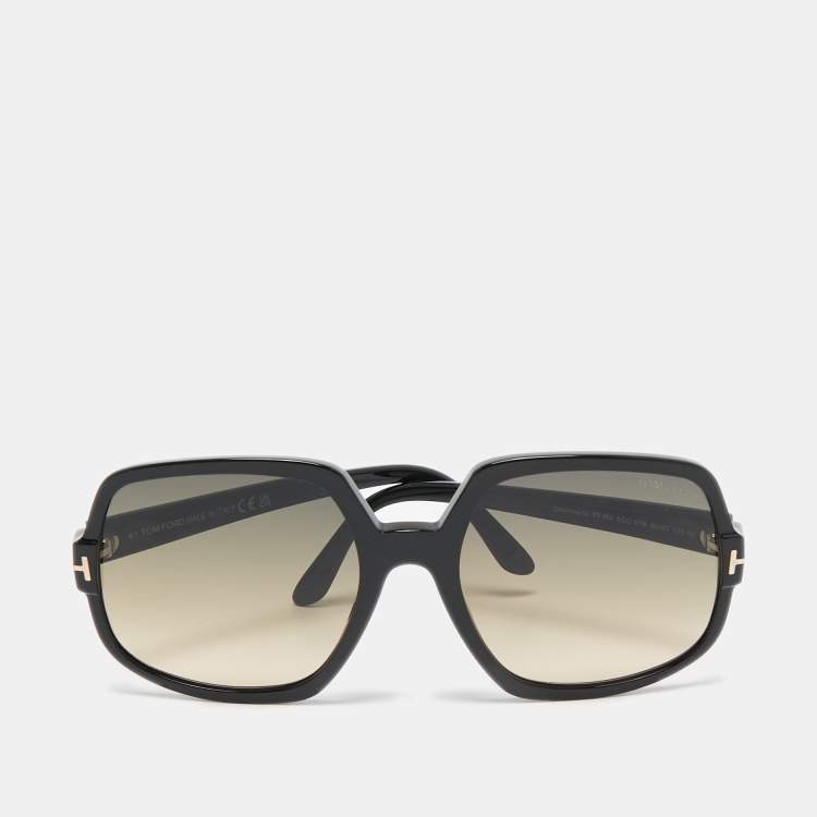 Pre Owned Tom Ford Black Gradient TF 992 Delphine-02 Oversized Sunglasses