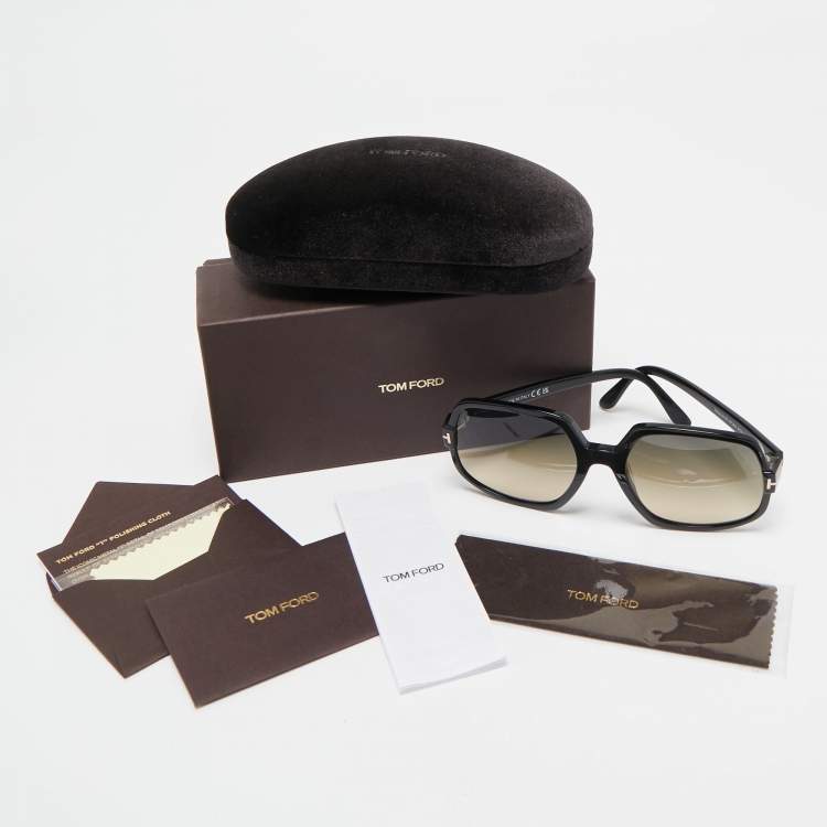 Pre Owned Tom Ford Black Gradient TF 992 Delphine-02 Oversized Sunglasses
