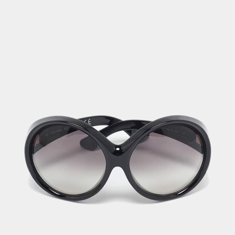 Pre Owned Tom Ford Black Gradient TF94 Alessandra Oversized Sunglasses 