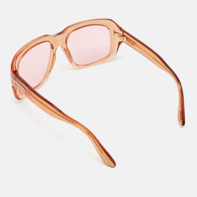 Pre Owned Tom Ford Orange/Pink Bailey 02 TF 885 Square Sunglasses