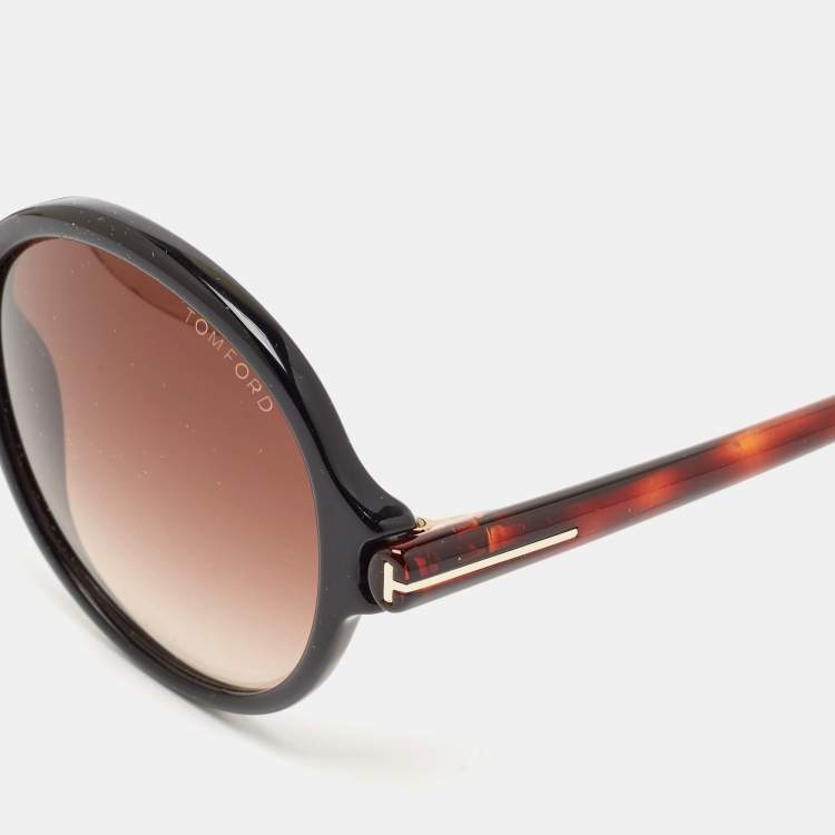 Pre Owned Tom Ford Brown Gradient TF343 Milena Round Sunglasses