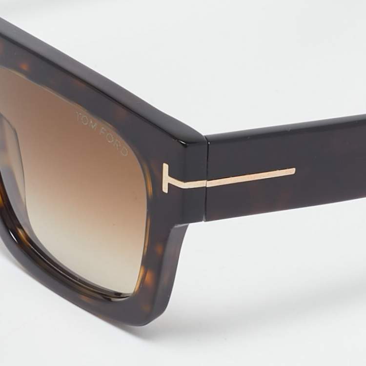Pre Owned Tom Ford Brown Tortoiseshell Effect TF771 Square  Sunglasses