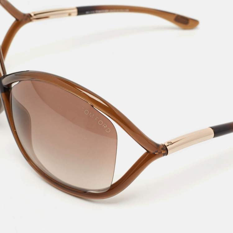 Pre Owned Tom Ford Brown Gradient Whitney TF9 Oversized Sunglasses