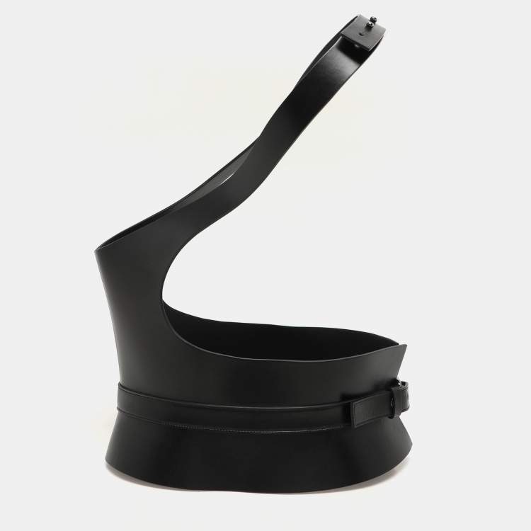 Pre Owned Tom Ford Black Leather Corset Belt 40CM