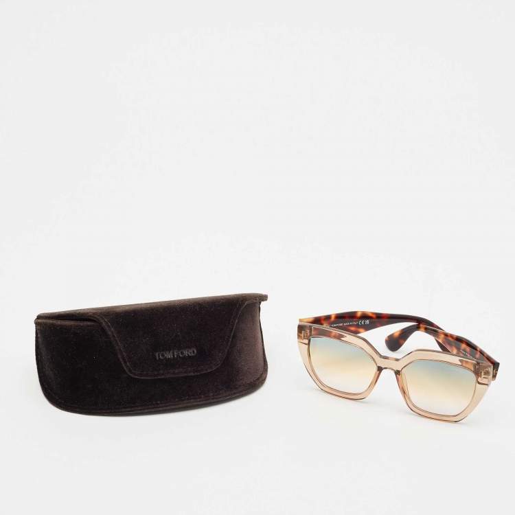 Pre Owned Tom Ford Brown Gradient TF939 Phoebe Square Sunglasses